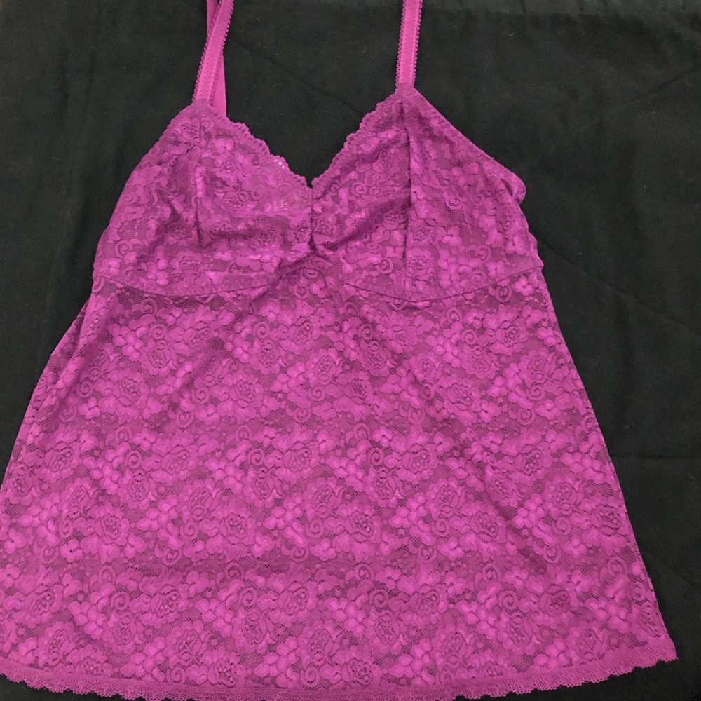 Fuchsia lace top